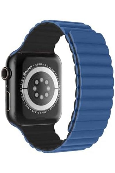 Glassology Smart Watch Band Magnetic Silicone 46 mm Blue – Compatible with Apple Watch 42mm/44mm (