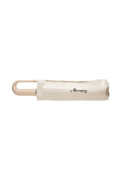 typecase Typec automatic folding umbrella, 115 cm, handle with large buckle, wind and water resistant, cream