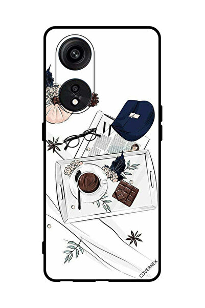 Covernex غطاء حماية لهاتف Oppo Reno8 T 5G برسومات القهوة والشوكولاتة