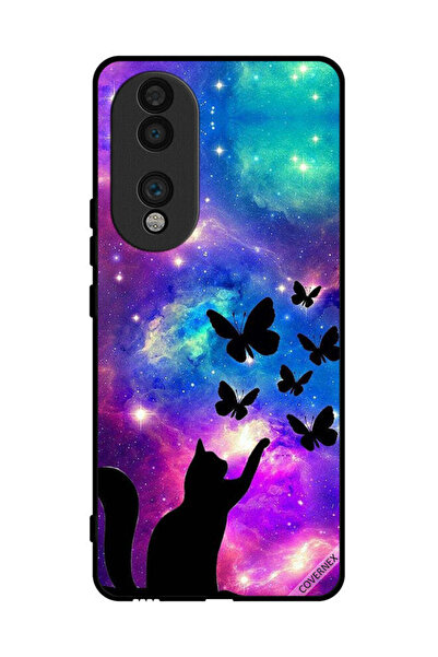 Covernex غطاء حماية لهاتف Honor 70 بطبعة قطة وفراشات