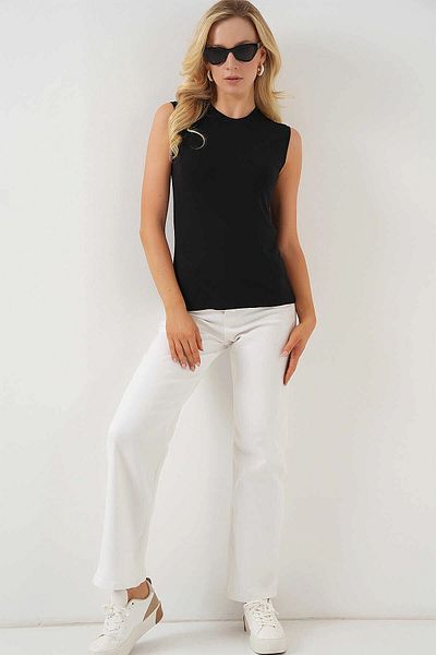 hazelin Γυναικείο Μαύρο Basic Zero Sleeve Body HZL25S-BD143471