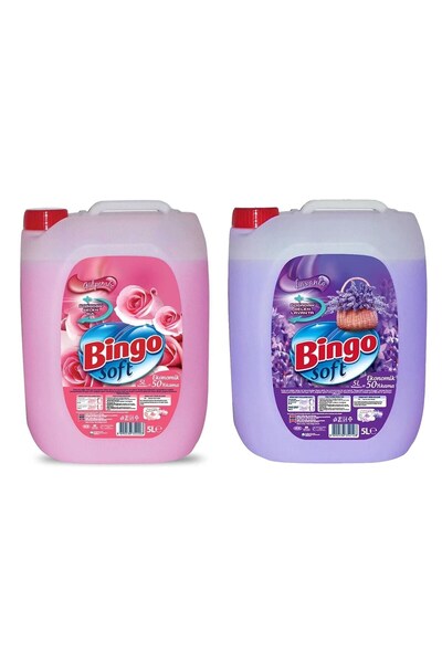 Bingo Soft Yumuşatıcı 5 lt Gülpembe ve Lavanta 2 li Karma Paket