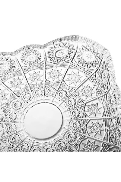 Dania Clear and engraved glass square serving plate, multi-purpose, size 17*17 cm