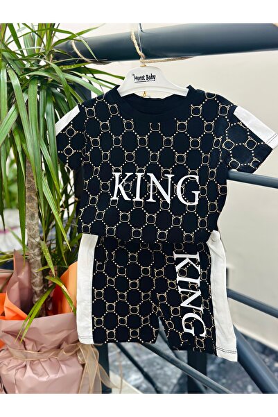 Murat baby collection King Written Shorts Boys' Combed Cotton Suit
