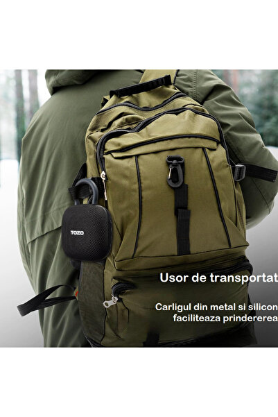 Smart Vibe Φορητό μίνι ηχείο TOZO® SoundGo, δυναμικό πρόγραμμα οδήγησης 43,5 mm, Bluetooth 5.4, διάρκεια ζωής μπαταρίας 32 ώρες, IPX8, μαύρο