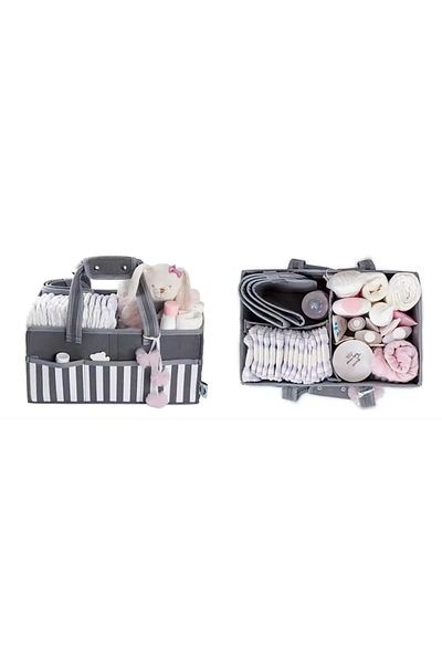 OEM Geantă organizator scutece și accesorii copii, Gri/Alb