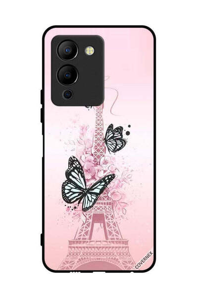 Covernex غطاء حماية لهاتف Infinix Note 12 Pro 5G بنقشة فراشات على برج إيفل