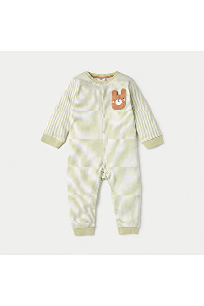 Juniors Printed Long Sleeves Romper With Button Closure - Set Of 2