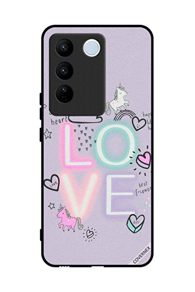 Covernex غطاء حماية لهاتف فيفو S16 - قلب حلو، حب، يونيكورن