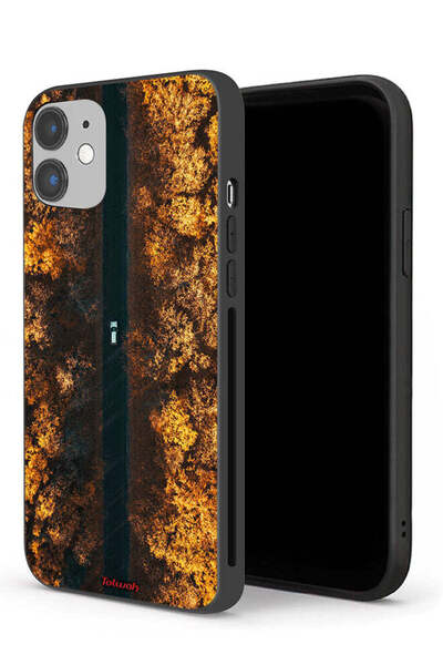 Tolwak غطاء حماية لجهاز Apple iPhone 12 mini بتصميم طريق في أشجار الخريف