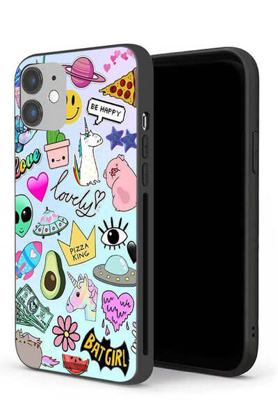 Tolwak جراب حماية لجهاز Apple iPhone 12 mini بملصقات جميلة
