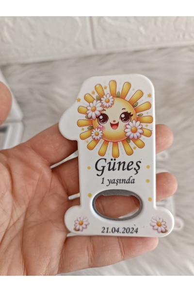Doğrukan Hediyelik 25 adet papatyalı güneş konsept 1 rakam açacak magnet yeni...
