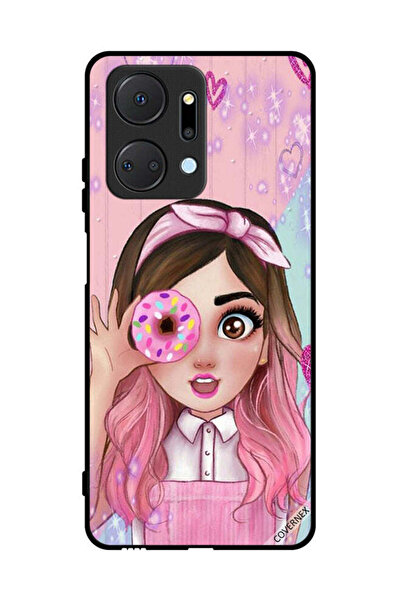 Covernex غطاء حماية لهاتف Honor X7a - رسم فتاة محبة للدونات