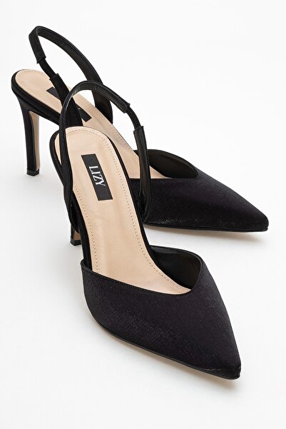 Lizy Shoes Pantofi de damă cu toc din satin negru