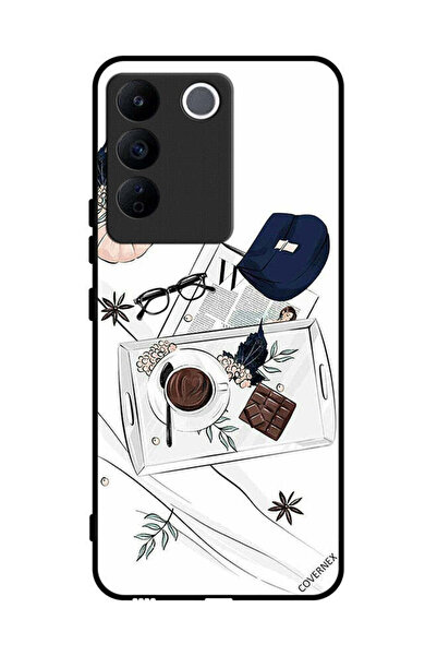 Covernex غطاء حماية لهاتف Vivo S16e بتصميم فن القهوة والشوكولاتة