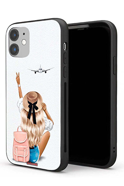 Tolwak جراب حماية لجهاز Apple iPhone 11 - فتاة تحب السفر