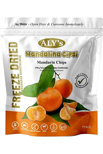 Aly's Organik Meyve Cipsi Mandalina Dondurularak Kurutulmuş Doğal Sağlıklı Atıştırmalık Vegan Şekersiz