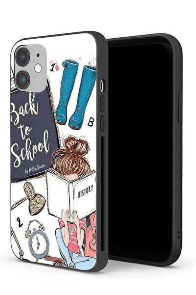 Tolwak جراب حماية لجهاز Apple iPhone 12 mini - فتاة العودة إلى المدرسة تقرأ ا...
