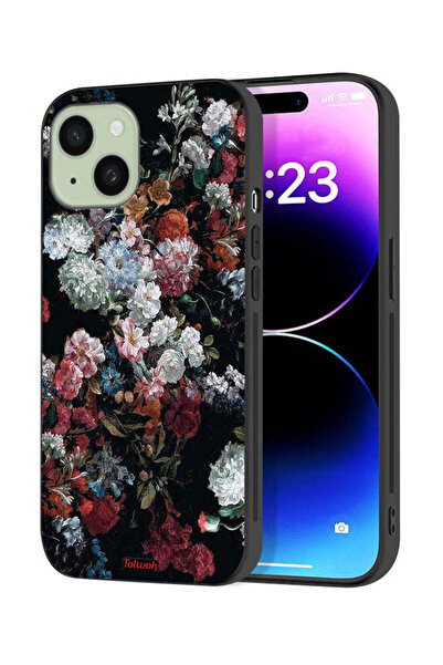 Tolwak غطاء حماية لجهاز Apple iPhone 15 Plus بنقشة ورود عتيقة