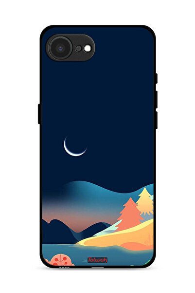 Tolwak غطاء حماية لجهاز Apple iPhone 16e بتصميم رسم تجريدي للقمر