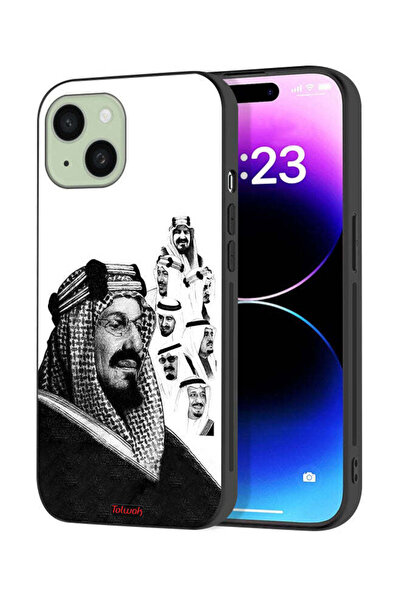 Tolwak غطاء حماية لجهاز آيفون 15 بلس من آبل، ملصق فني أبيض وأسود لملوك المملك...