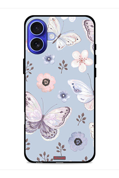 Tolwak غطاء حماية لهاتف Apple iPhone 16 Plus بنقشة فراشات وزهور