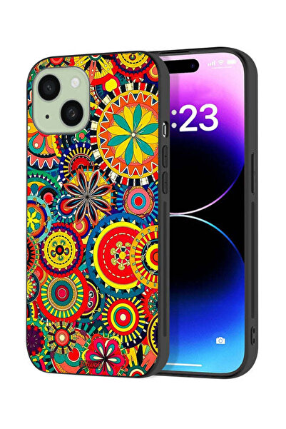 Tolwak غطاء حماية لجهاز Apple iPhone 15 Plus بنمط ماندالا ملون