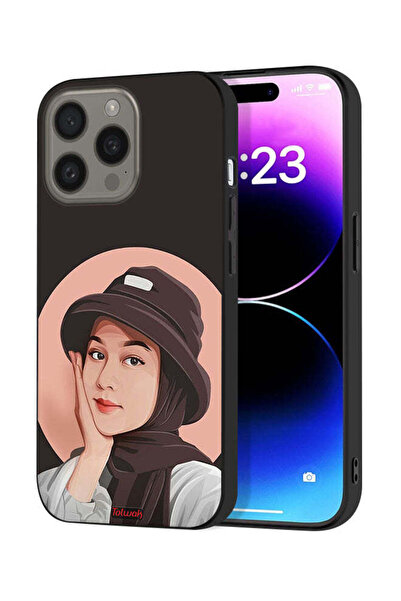 Tolwak غطاء حماية لجهاز Apple iPhone 15 Pro Max بتصميم فتاة قبعة لطيفة ورسم فني