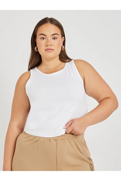 Styli Plus Size Solid Round Neck Tank