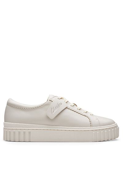 CLARKS Teniși de damă albi CLARKS-26177817 555 OFF WHITE LEA