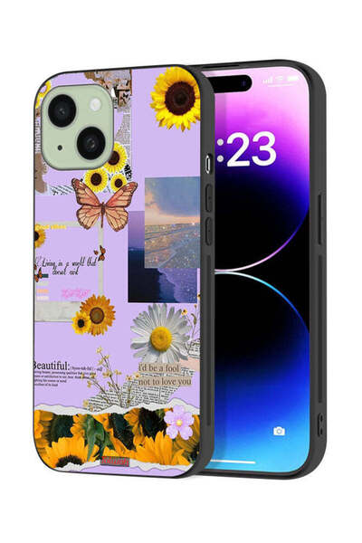 Tolwak غطاء حماية لجهاز Apple iPhone 15 Plus بملصقات عباد الشمس الجميلة