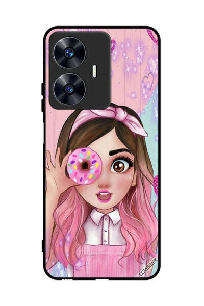 Covernex Protective Case Cover For Realme C55 Donut Lover Girl Art