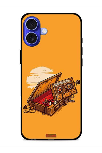 Tolwak غطاء حماية لجهاز Apple iPhone 16 Plus بتصميم شريط كاسيت وشريط لاصق