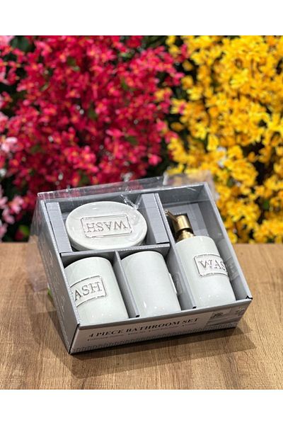 rexa 4-Piece Bathroom Set – Complete Set for Sink, Shower, and Toilet Accessories