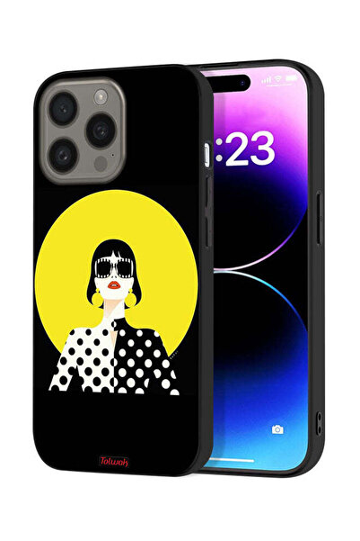 Tolwak غطاء حماية لجهاز Apple iPhone 15 Pro بتصميم فتاة أنيقة