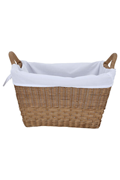 Generic Al Saif Gallery Rectangular Wicker Serving Basket With Fabric, 45 X 3...