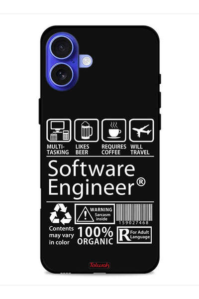 Tolwak غطاء حماية لجهاز Apple iPhone 16 Plus - ملصق مهندس برمجيات