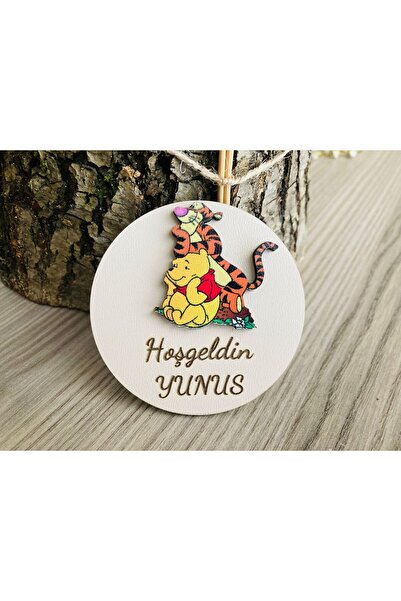 Doğrukan Hediyelik Winnie the poohlu yenidoğan doğum günü ahşap figürlü hediy...