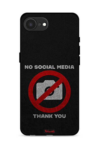 Tolwak غطاء حماية لجهاز Apple iPhone 16e - لا توجد وسائل تواصل اجتماعي، شكرًا لك