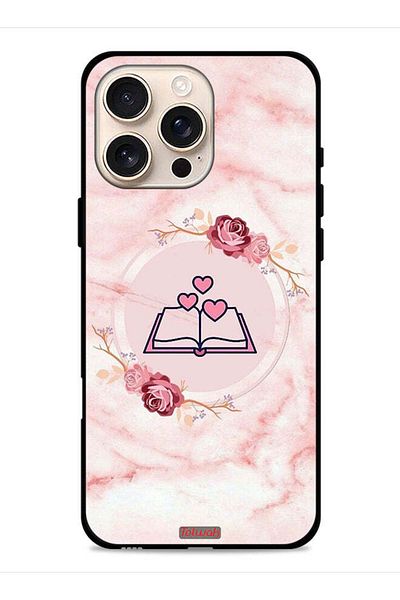 Tolwak Apple iPhone 16 Pro Max Protective Case Cover Three Hearts On Book Artwork