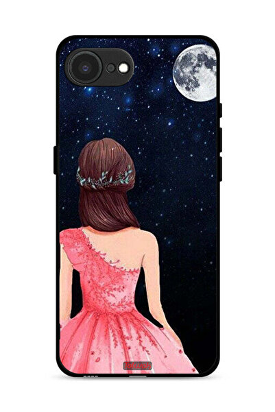 Tolwak غطاء حماية لجهاز Apple iPhone 16e بتصميم فتاة وقمر