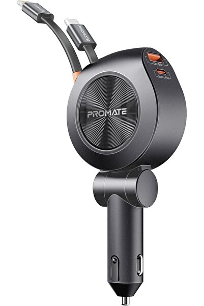 Promate DriveGear-R2 Car Charger with USB-C and Lightning