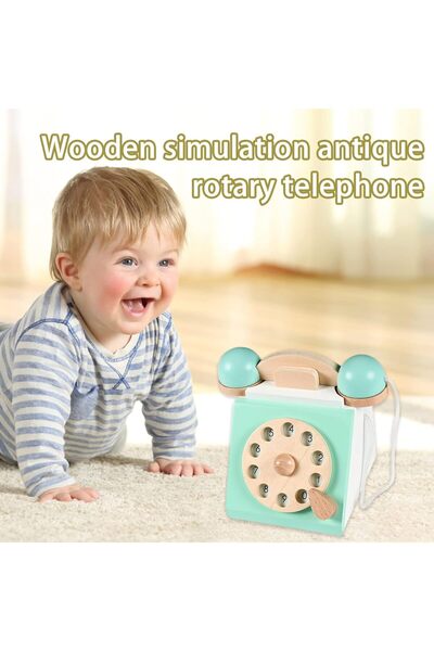 Factory Price -Interactive Wooden Telephone Toys For Kids - Green