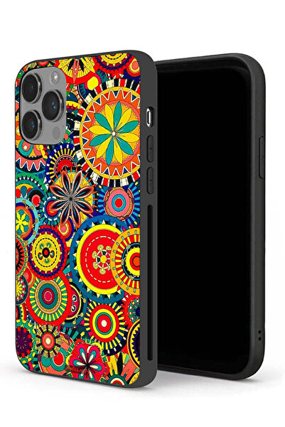 Tolwak Apple iPhone 14 Pro Max Protective Case Colorful Mandala Pattern