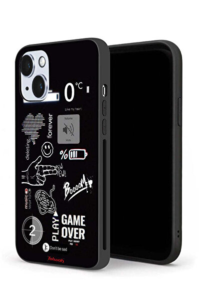 Tolwak جراب حماية لجهاز Apple iPhone 14 Plus مطبوع عليه Game Over Pew Pew