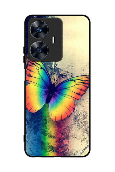 Covernex Protective Case Cover For Realme C55 Vintage Rainbow Butterfly