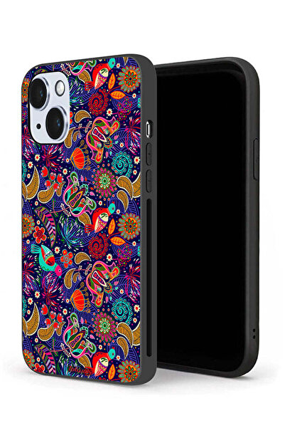 Tolwak جراب حماية لجهاز Apple iPhone 14 بنمط أوراق طيور ملونة وزهور