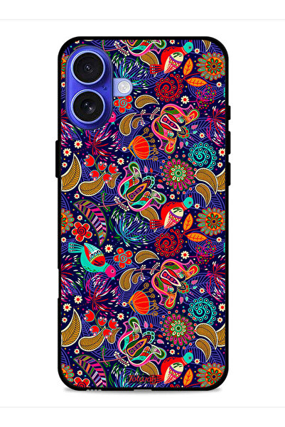 Tolwak غطاء حماية لجهاز آيفون 16 من آبل بنقشة طيور وأوراق وأزهار ملونة