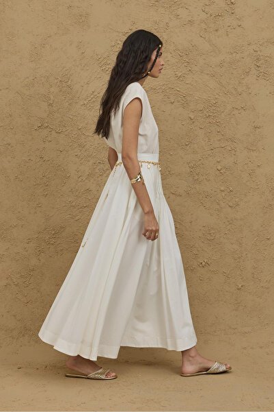 Fahhar Ribbed Skirt Ecru