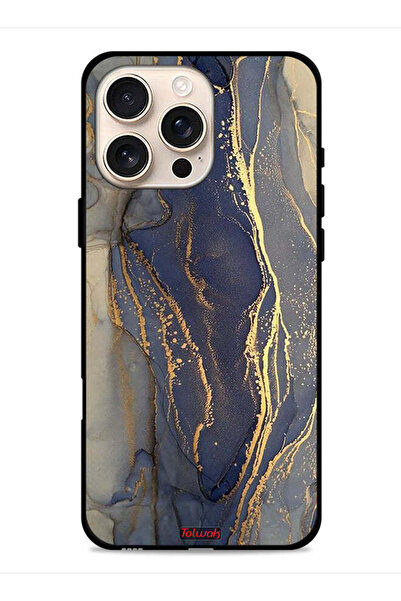 Tolwak غطاء حماية لجهاز Apple iPhone 16 Pro بنمط رخامي لامع
